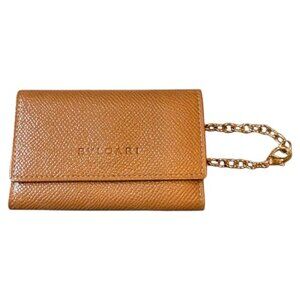 Authentic BVLGARI Camel Leather Key Case